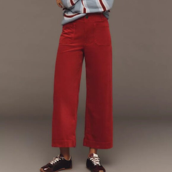 The Colette Corduroy Crop Wide-Leg Pants by Maeve - Picture 1 of 4